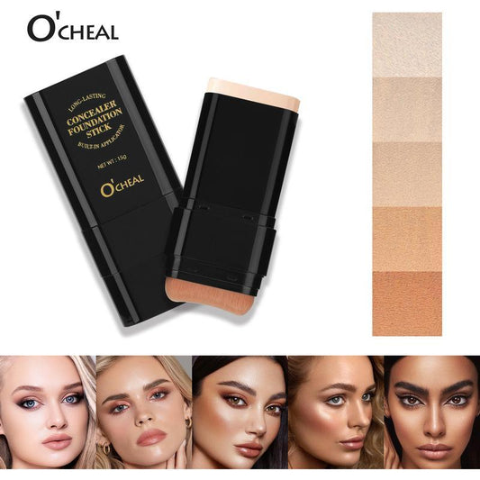 Dual-Ended Face Foundation & Contour Stick – Long-Wear Lightweight Brightening Concealer